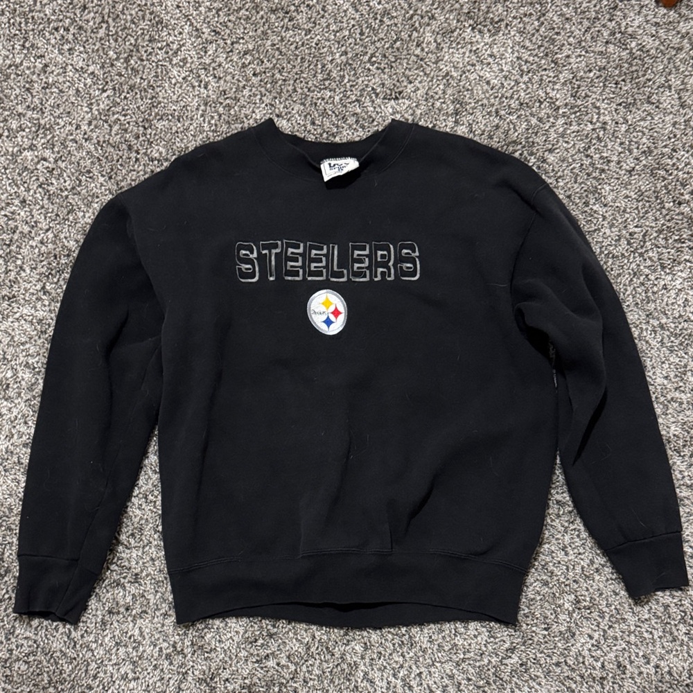 Lee Black Steelers Crewneck Sweater